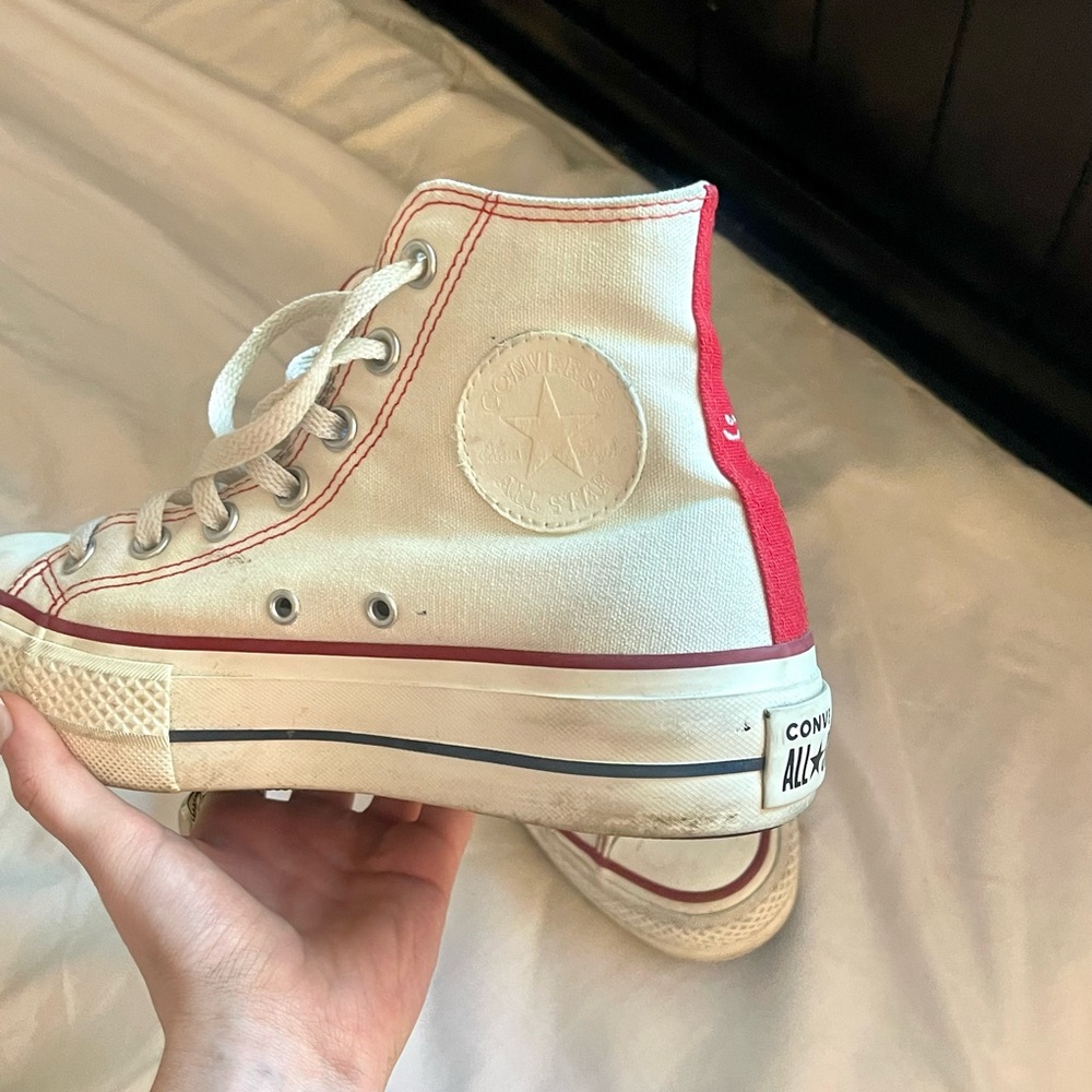 💌🍒:)  CUSTOM platform high top converse